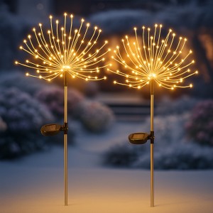 Світлодіодний садовий світильник «Кульбаба» 90 см, 120 LED на сонячній батареї, Теплий (4389)