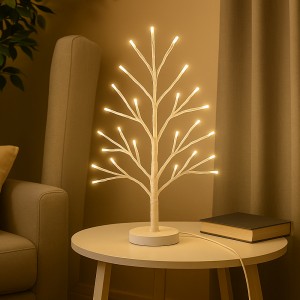 Светодиодная декоративная гирлянда «Белое дерево» 60 см 80 диодов 220В Теплое свечение (4389)