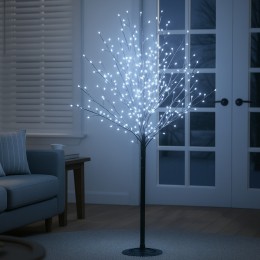 Святкове декоративне дерево-гірлянда “Феєрверк” 180 см, 750 LED (чорний стовбур і гілки), Біле світіння (4389)