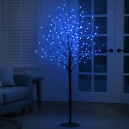 Святкове декоративне дерево-гірлянда “Феєрверк” 120 см, 300 LED (чорний стовбур і гілки), Синій (4389)