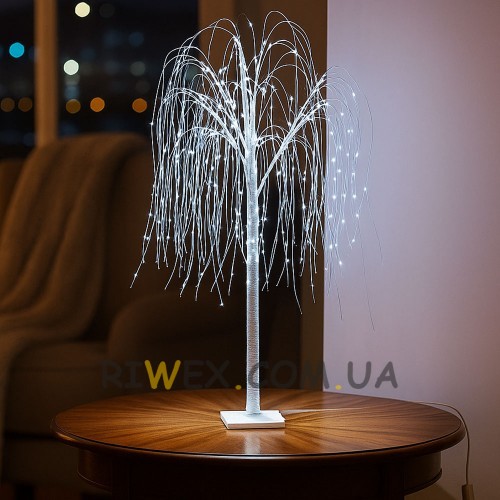 Новорічне декоративне дерево-гірлянда “Верба” 60 см, 48 LED, Білий (4389)