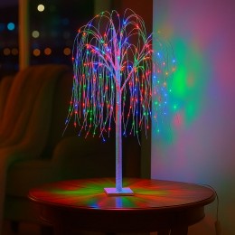 Новорічне декоративне дерево-гірлянда “Верба” 60 см, 48 LED, Мультиколір (4389)