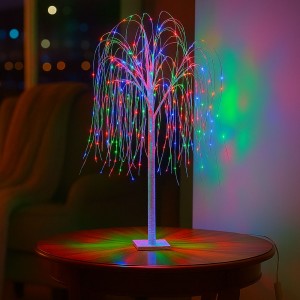 Новогоднее декоративное дерево-гирлянда “Ива” 60 см, 48 LED, Мультицвет (4389)