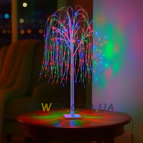 Новорічне декоративне дерево-гірлянда “Верба” 60 см, 48 LED, Мультиколір (4389)