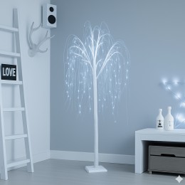 Декоративне дерево-гірлянда у формі верби 120 см 72 ламп Білий (4389)