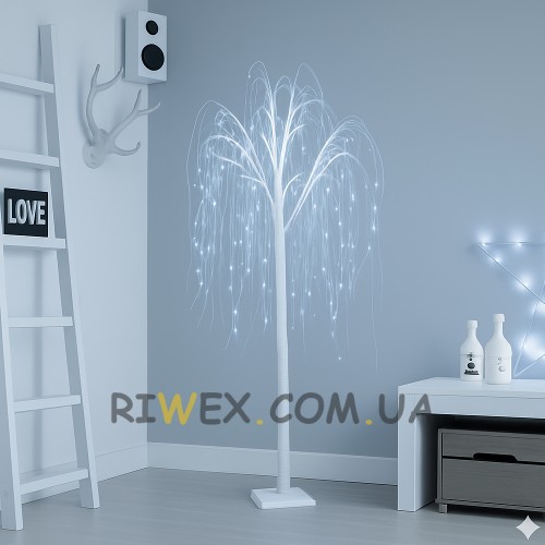 Декоративне дерево-гірлянда у формі верби 120 см 72 ламп Білий (4389)