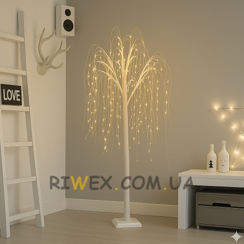 Декоративне дерево-гірлянда у формі верби 120 см 72 ламп Теплий білий (4389)