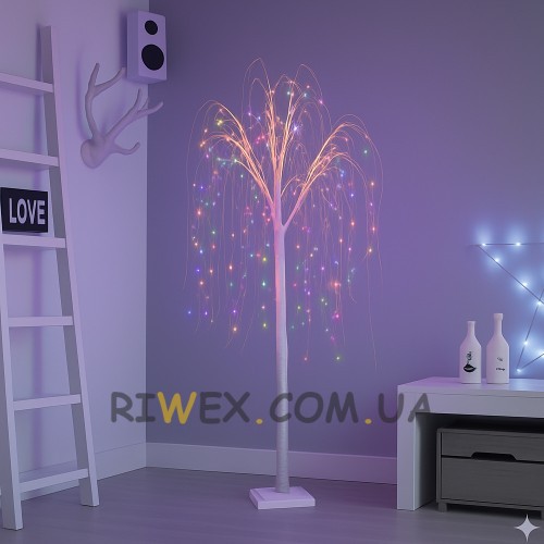 Декоративне дерево-гірлянда у формі верби 120 см 72 ламп Мульти (4389)