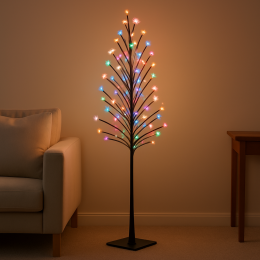 Декоратиивна світлодіодна підлогова гірлянда на підсавці дерево "Сакура" 150 см 215 діодів Мульти світіння (4389)