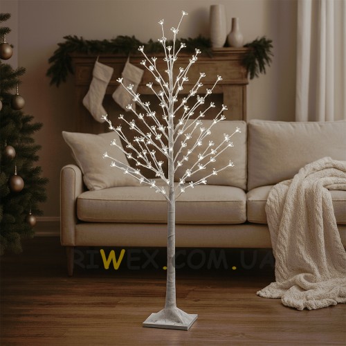 Світлодіодна декоративна гірлянда дерево «Сакура» 150 см 215 діодів 24В Біле світіння (4389)