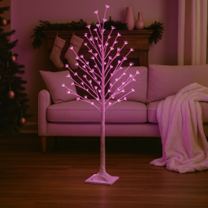 Світлодіодна декоративна гірлянда дерево «Сакура» 150 см 215 діодів 24В Рожеве світіння (4389)