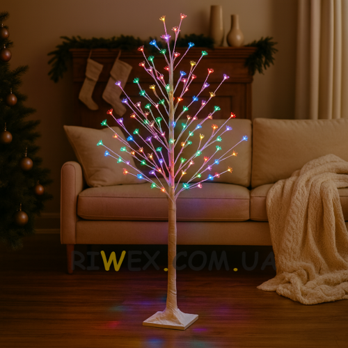 Світлодіодна декоративна гірлянда дерево «Сакура» 150 см 215 діодів 24В Мультиколірне світіння (4389)