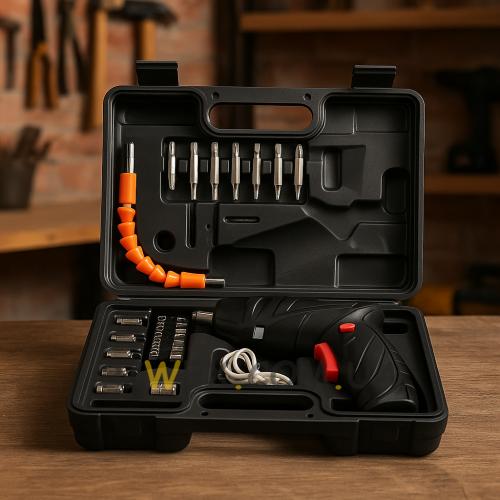 Аккумуляторный шуруповерт с насадками в кейсе Tuoye Tools 1013 47в1 Type-C Черный (AMN)