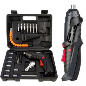 Аккумуляторный шуруповерт с насадками в кейсе Tuoye Tools 1013 47в1 Type-C Черный (AMN)