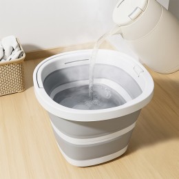 Силиконовое складные портативное ведро квадратное 5 л Серый (ARSH)