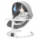 Убаюкивающий шезлонг 2в1 со столешницей, управление через APP и пульт, от рождения, Серо-белый (509)