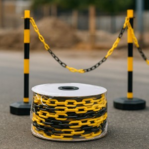 Ланцюг пластмасовий обмежувальний 6 мм чорно-жовтий (бухта 25 м) P-1784 (JS)