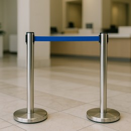 Металлический тенсатор для зонирования пространства 90 см 1 шт, Серебряный/Синий Р-1880 (JS)