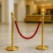 Металлическая золотая стойка ограждения с красным канатом, длина 1,5м Р-1879 (JS)