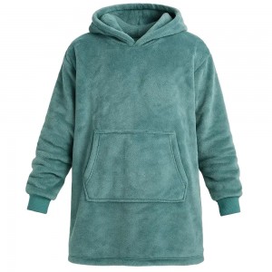 Теплий халат-плед толстовка з капюшоном 80х100 см Унісекс, HUGGLE HOODIE Зелений