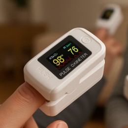 Пульсоксиметр на палець LK89 2xAAA з ремінцем Білий (12)