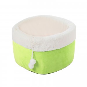 М'яка лежанка будиночок з іграшкою для кішок і собак 40 х 26 см кругла ліжечко для тварин Салатовий (626)