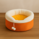 М'яка лежанка будиночок з іграшкою для кішок і собак 48 х 28 см кругла ліжечко для тварин Помаранчевий (626)