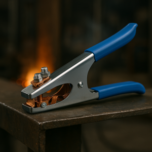 Клемма зажима 500А с синими резиновыми ручками длина 20,5 см для сварочного аппарата 1030 (JS)