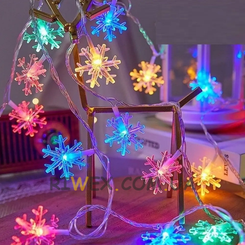 Світлоідодна LED гірлянда "Сніжинки" 3 метри на 3 АА батарейках Мульти (ARSH)