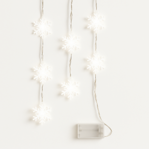Світлоідодна LED гірлянда "Сніжинки" 3 метри на 3 АА батарейках Теплий білий (ARSH)