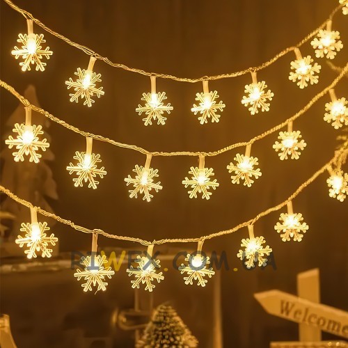 Світлоідодна LED гірлянда "Сніжинки" 3 метри на 3 АА батарейках Теплий білий (ARSH)