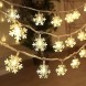 Світлоідодна LED гірлянда "Сніжинки" 3 метри на 3 АА батарейках Теплий білий (ARSH)