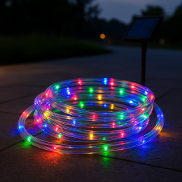 Світлоідодна LED гірлянда "Трубка" 10 метрів 100 LED на сонячній батареї LU993multi Мульти (ARSH)