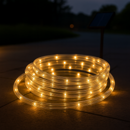Світлоідодна LED гірлянда "Трубка" 10 метрів 100 LED на сонячній батареї LU993multi Теплий білий (ARSH)