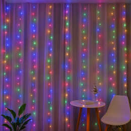 Світлодіодна святкова гірлянда водоспад 3×2 м, 240 LED, 220В Модель MA131, Мультиколір (ARSH)