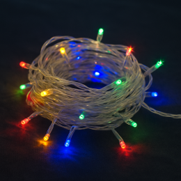 Світлодіодна гірлянда на 100 LED 10 м білий дріт 220V LU990multi Мульти (ARSH)