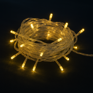 Світлодіодна гірлянда на 100 LED 10 м білий дріт 220V LU990warmwhite Теплий білий (ARSH)