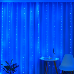 Світлодіодна святкова гірлянда водоспад 3×2 м, 240 LED, 220В Модель MA131, Синій (ARSH)