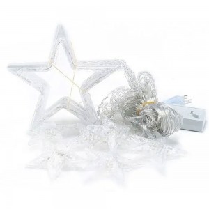 Світлодіодна святкова гірлянда-штора з фігурами зірок Зорепад 138LED 2,5 м Біла (ARSH) Світлодіодна святкова гірлянда-штора з фігурами зірок Зорепад 138LED 2,5 м Біла (ARSH)