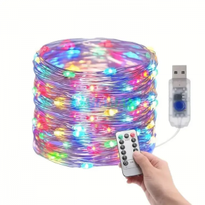 Декоративная светодиодная гирлянда «Роса» LU988multi с USB и пультом управления 400 LED 40 м Мульти (ARSH)