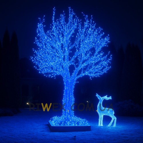 Декоративна вулична гірлянда 800 LED діодів 50 метрів 220V (блакитний колір, зелений провід) 800lblue (ARSH)