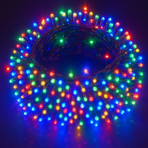 Декоративная уличная гирлянда 800 LED диодов 50 метров 220V (мультицвет, зеленый провод) 800lmulti (ARSH)