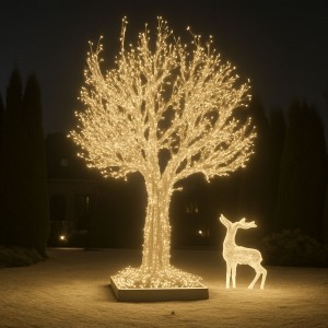 Декоративная уличная гирлянда 800 LED диодов 50 метров 220V (теплый белый, зеленый провод) 800lwarmwhite (ARSH)