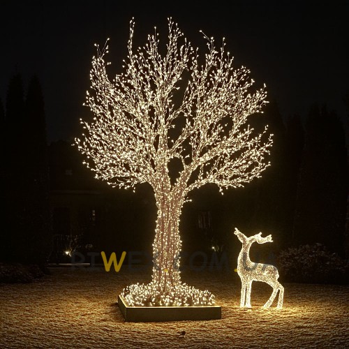 Декоративна вулична гірлянда 800 LED діодів 50 метрів 220V (білий колір, зелений провід) 800lwhite (ARSH)