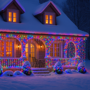 Декоративная уличная гирлянда-нить 800 LED, 45 м, 220V, переключатель режимов, Мультицвет (ARSH)