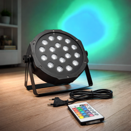 Светодиодный прожектор от сети с пультом управления LED MINI FLAT PAR LIGHT 2510 (206)