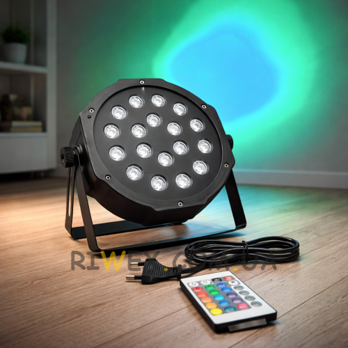 Светодиодный прожектор от сети с пультом управления LED MINI FLAT PAR LIGHT 2510 (206)