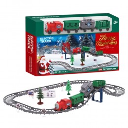 Дитяча іграшка новорічний різдвяний потяг залізна дорога “Merry Christmas” 9263-7C (AX)