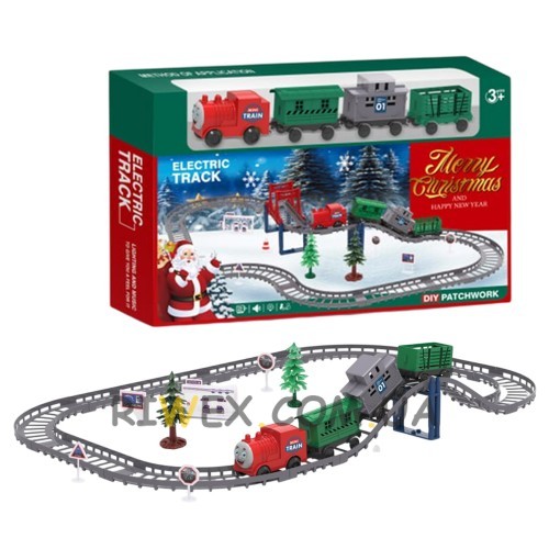 Дитяча іграшка новорічний різдвяний потяг залізна дорога “Merry Christmas” 9263-7C (AX)