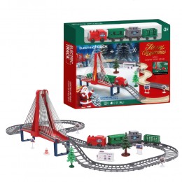 Детская игрушка новогодний рождественский поезд железная дорога «Merry Christmas» 9263-2C (AX)